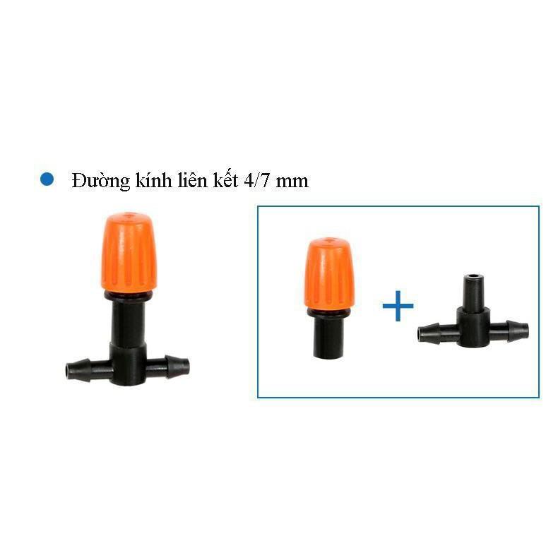 10 Béc phun sương CAM-Xám có kèm Tê nối