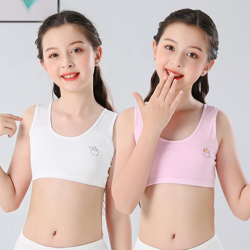 Bộ 5 áo lót học sinh nữ vải cotton dây bản to không đệm mút thoáng mát - ao lot hoc sinh nu day to