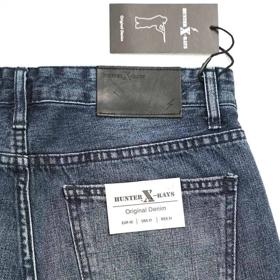 Quần Short Jeans Nam Form Slimfit Cotton Xanh Rách - Hunter X-Rays S51
