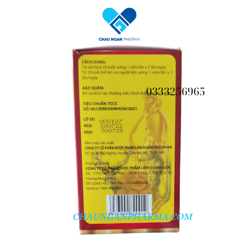 20B With Ginseng Bồi bổ sức khỏe, kích thích tiêu hóa, tăng cường miễn dịch cơ thể hộp 100v