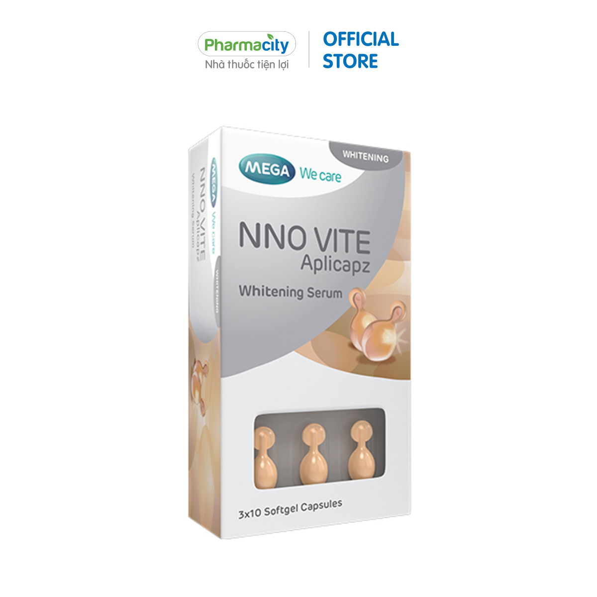 Dầu dưỡng da trắng sáng NNO Vite Aplicapz Whitening Serum (Hộp 3 vỉ x 10 viên)