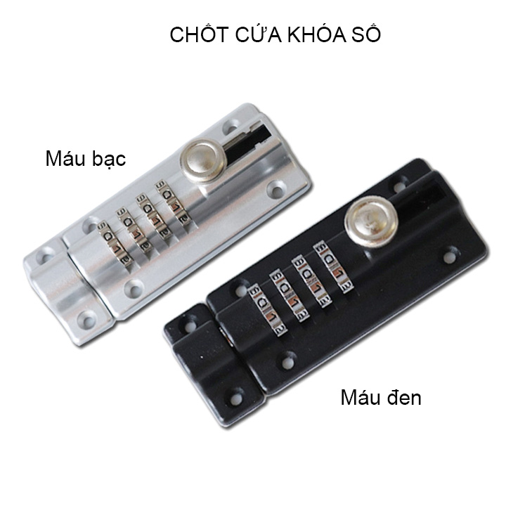 Chốt cửa có khóa số, với 4 mã có thể thay đổi được, bằng hợp kim chắc chắn, chống nước