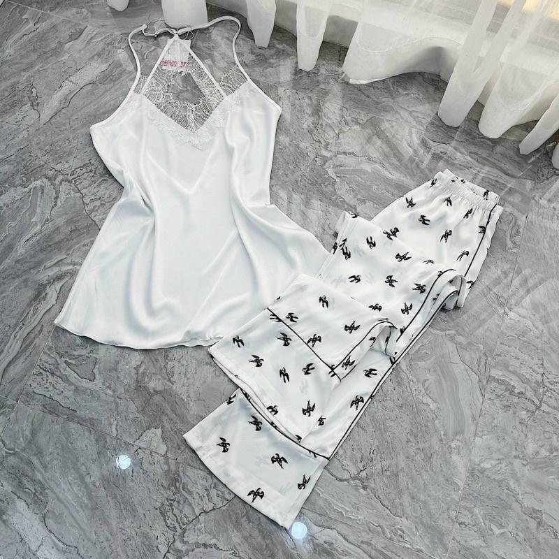 BỘ LỤA QCCC ÁO DÂY QUẦN DÀI MẶC 2 KIỂU