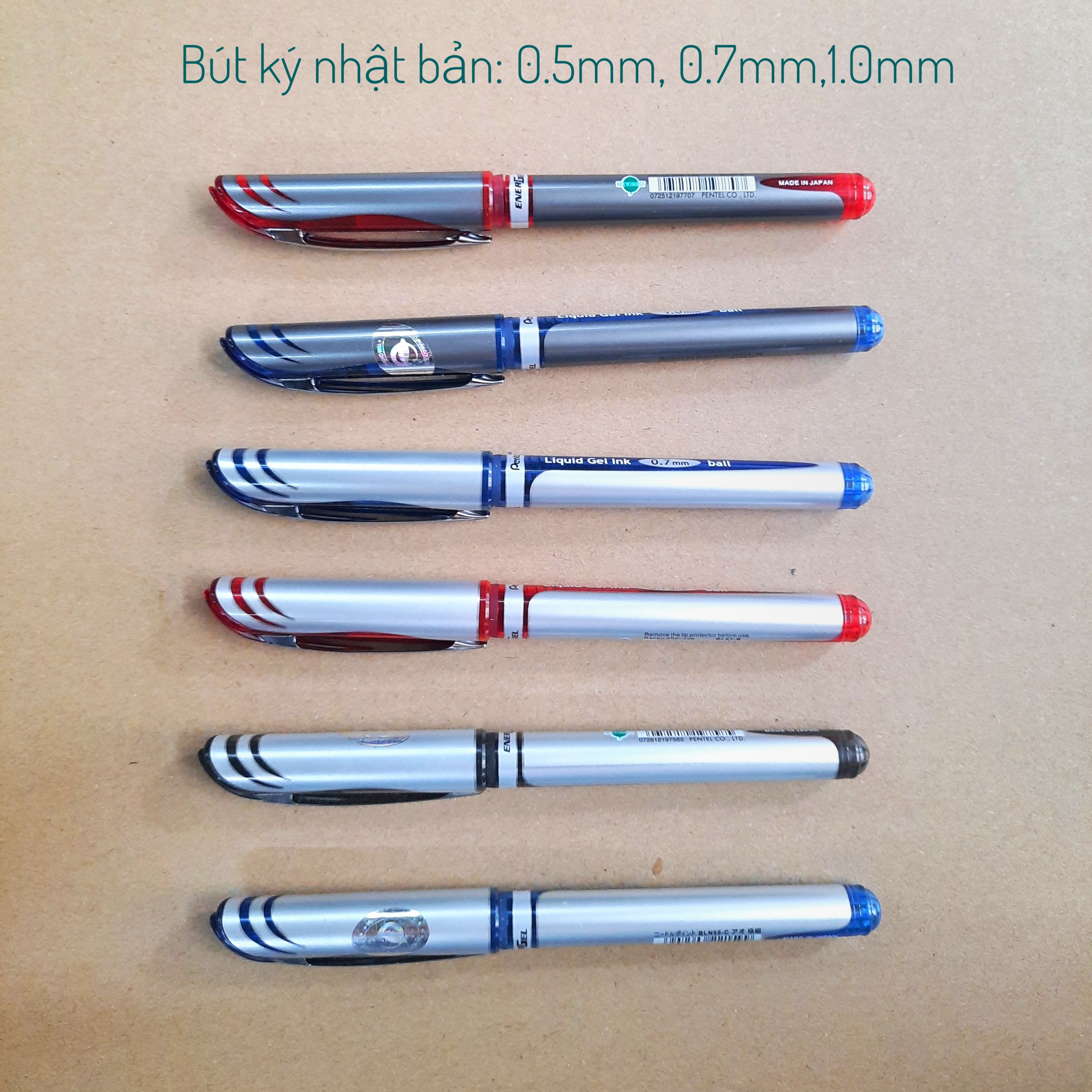 Bút bi nước pentel nhật bản ngòi 0.5mm, 0.7,1.0mm BLN55,BL57,BL60. (1 cái)