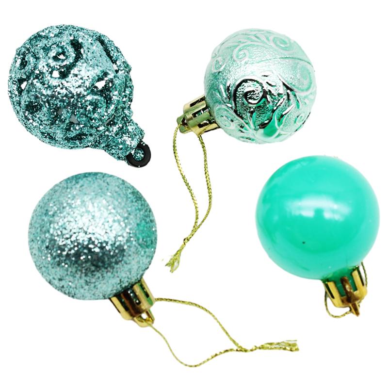 Hộp 16 Trái Châu Trang Trí Giáng Sinh - 4ADKIE16 - Màu Xanh Mint