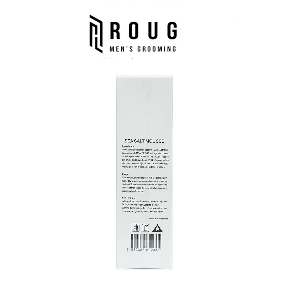 Bọt tạo kiểu tóc Roug Sea Salt Mousse 150ml cao cấp Singapore | Tạo Phồng, Dưỡng Tóc và Giữ nếp + Tặng lược Texture Roug Men's Grooming và Lược sấy Chaoba