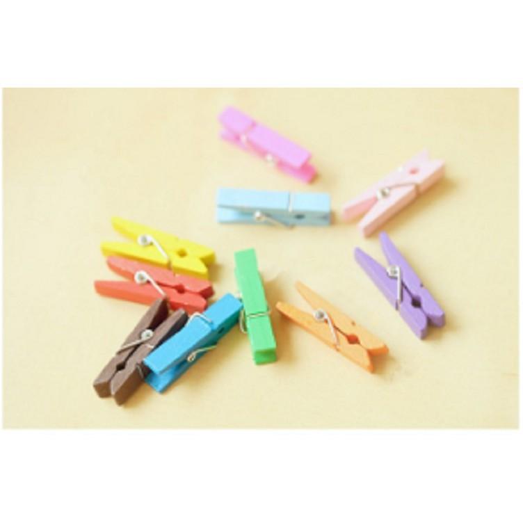 Set 10 Kẹp gỗ nhiều mầu xinh xắn Duashop