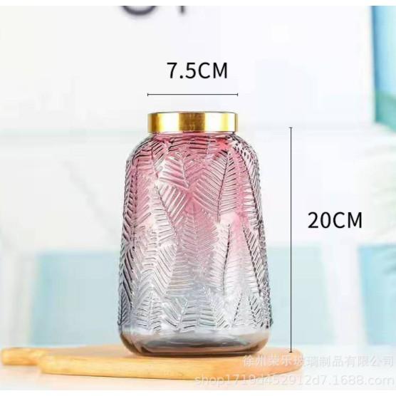 Lọ hoa thủy tinh nhiều màu sắc kích thước 20*7.5cm