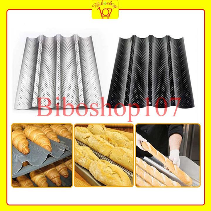 Khay nướng bánh mì Baguette Pháp lượn sóng 4 rãnh