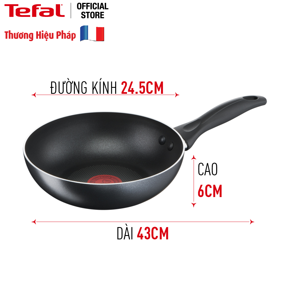 Chảo chiên Tefal Cook &amp; Clean B2250495 24cm - Chống dính tuyệt vời- Báo nhiệt thông minh - Hàng chính hãng