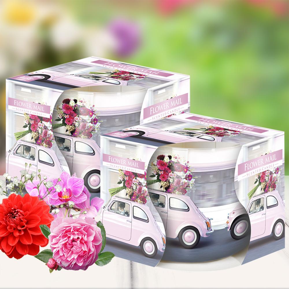 Combo 2 ly nến thơm Bispol nhập khẩu Châu Âu Flower Mail 100g - lan, hồng, thược dược