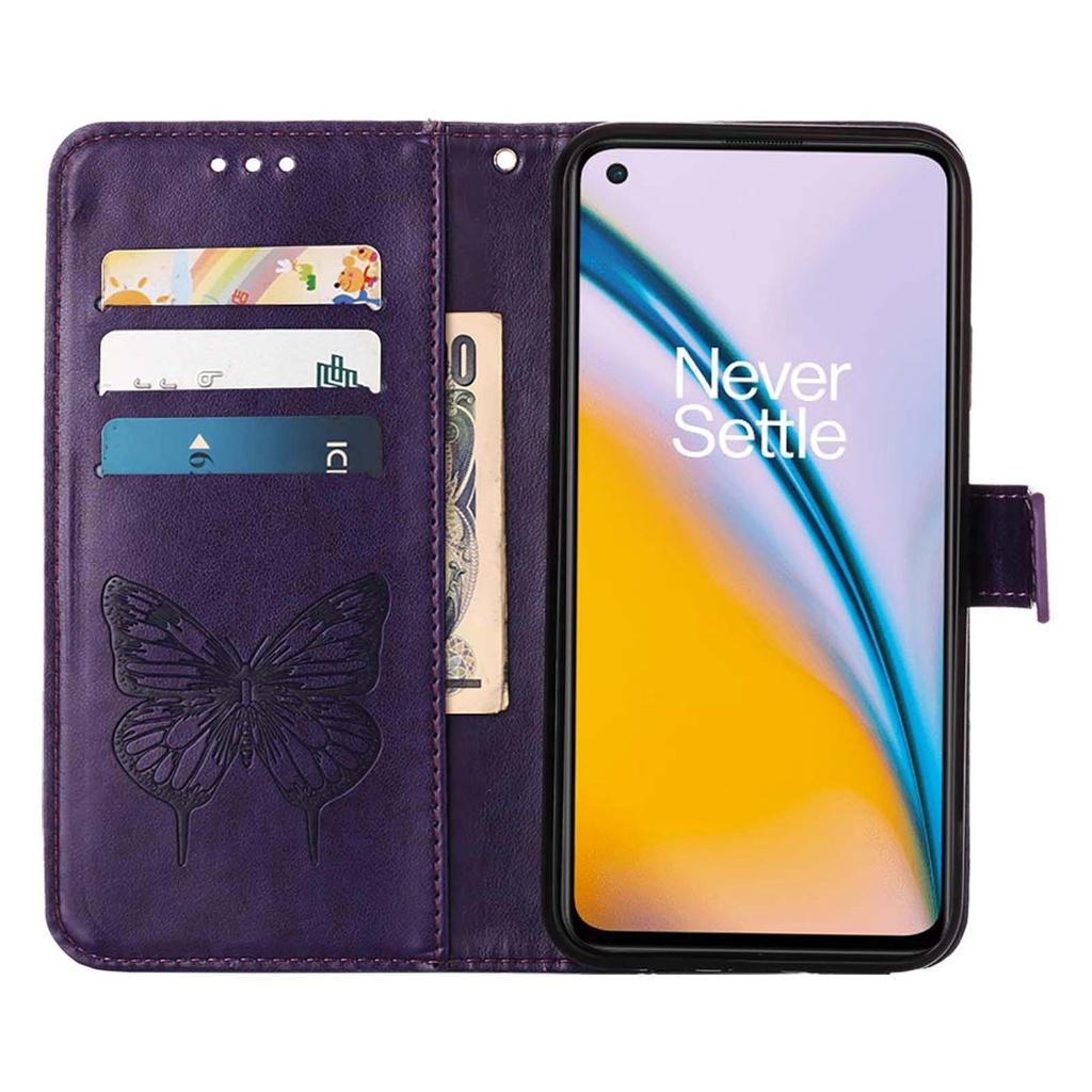 Ốp điện thoại da dạng ví dập nổi hình bướm cho OnePlus Nord N10 N100 N200 Nord 2 CE 5G