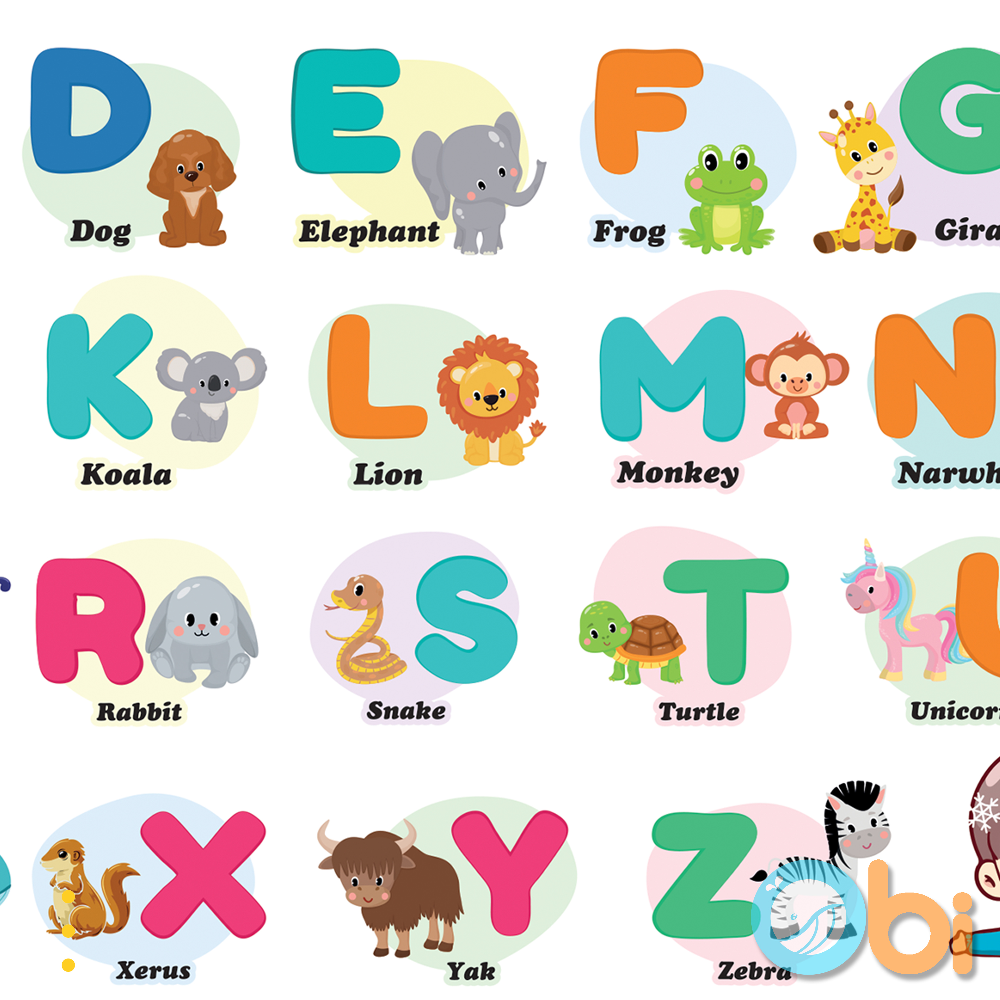 Decal Chữ Cái Tiếng Anh - Bảng chữ cái Tiếng Anh English Anphabet Obi