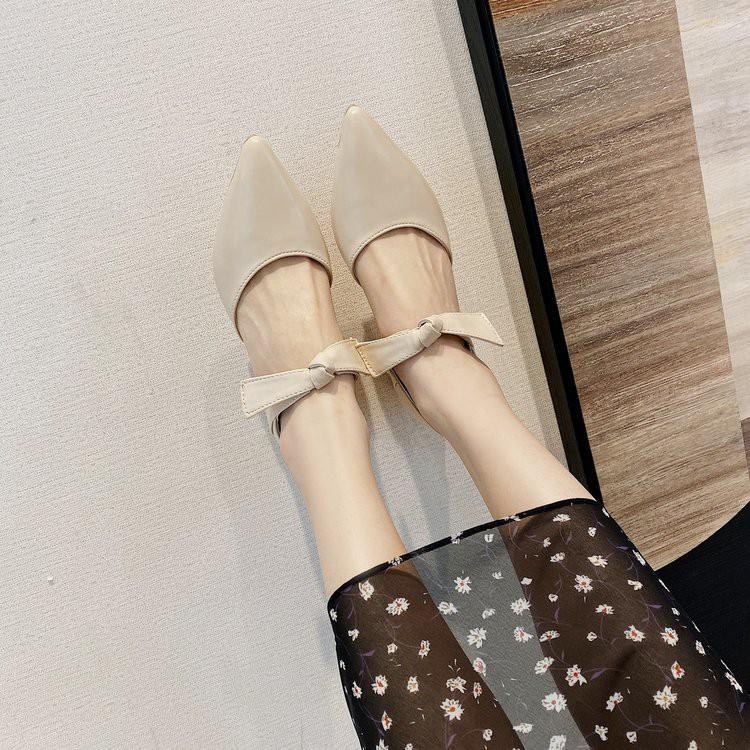 Giày Cao Gót Mũi Nhọn Phong Cách Hàn Quốc Xinh Xắn Cho Nữ