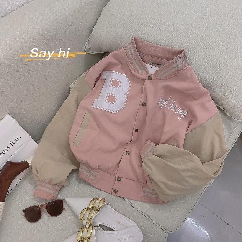Áo Khoác Dáng Lửng Nữ Phom Rộng Unisex Kiểu Áo Bomber Chất Da Lộn Lót Dù Cao Cấp Tay Bo Len Dệt Kim Sịn Mang 4 Mùa