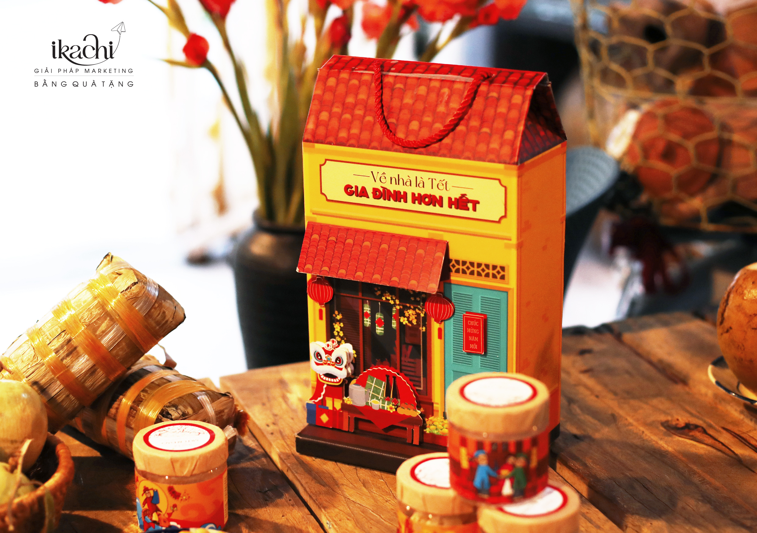 (COMBO ƯU ĐÃI 859K) - Set hộp quà Tết Xanh Ikachi TẾT THỊNH VƯỢNG + ĐÓN TẾT