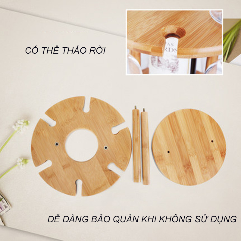 Giá Treo Ly Ruou Vang Bằng Gỗ Cao Cấp - Kệ Gỗ Thiết Kế 2 Trong 1 Độc Đáo Trang Trí Nhà Cửa