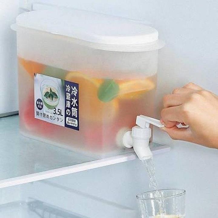 Bình Nước Tủ Lạnh 3,5 Lít Có Vòi Chuyên Để Tủ Lạnh Siêu Tiện Lợi Nhựa An Toàn Mẫu Mới Nhất - Loại Tốt