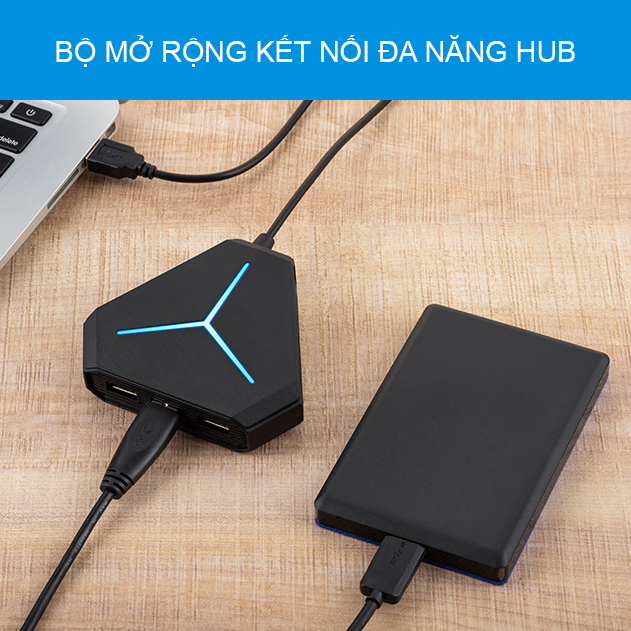 Bộ chia cổng HUB USB 3.0 Sidotech mở rộng kết nối đa năng 6 cổng USB tốc độ cao 2.0/3.0 cổng Audio đầu đọc thẻ nhớ đèn LED kết nối đa cổng cho chuột không dây, bàn phím không dây, tai nghe 3.5mm, hub chuyển đổi mở rộng USB cổng chia USB