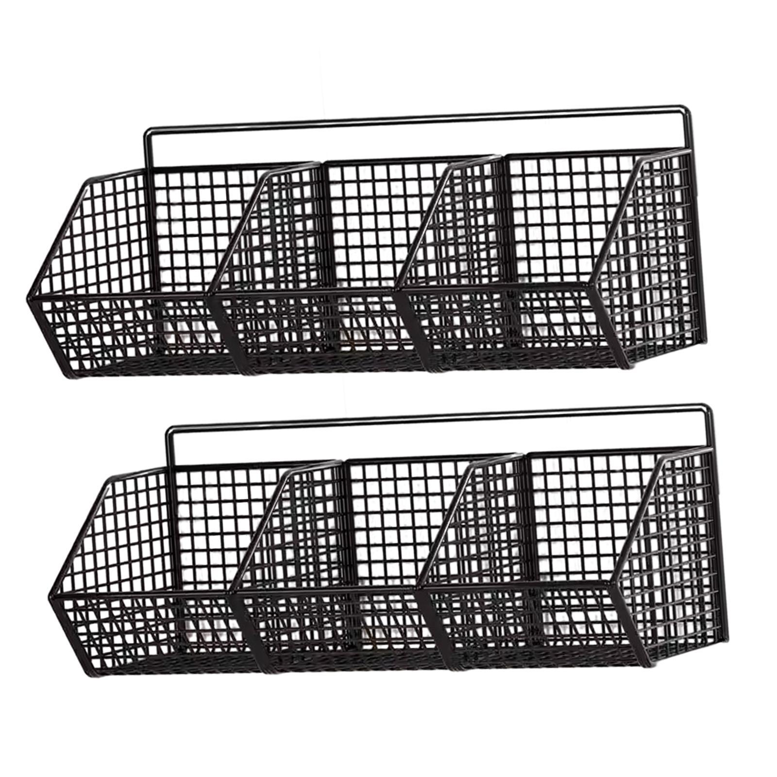 2x Minimalist Hanging Fruit Basket 3 Grids for Fruits Vegetables Snacks Home