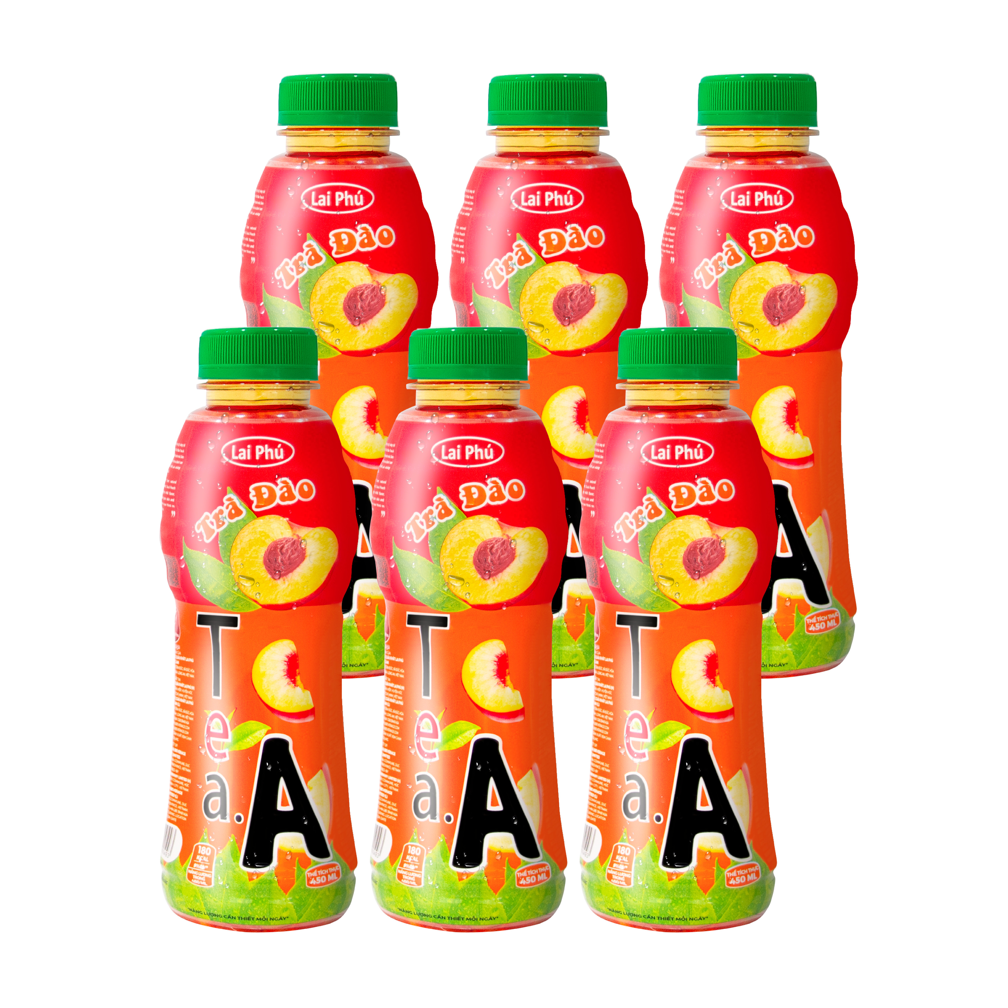 Trà Đào Tea A Chai 450ml - Lốc 6 Chai