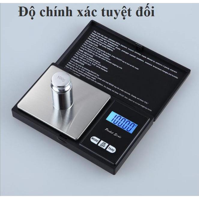 Cân tiểu ly, cân trang sức, cân thực phẩm điện tử mini bỏ túi có độ chính xác cao (Cân từ 20