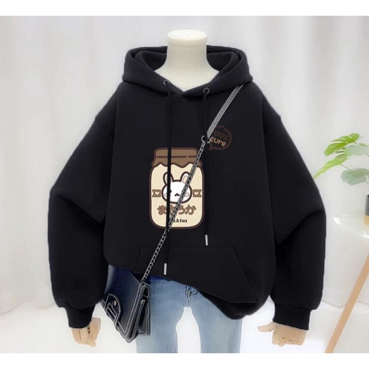 Áo hoodie nam nữ sữa thỏ chất nỉ bông siêu dày , phom rộng size từ 37 đến 65kg