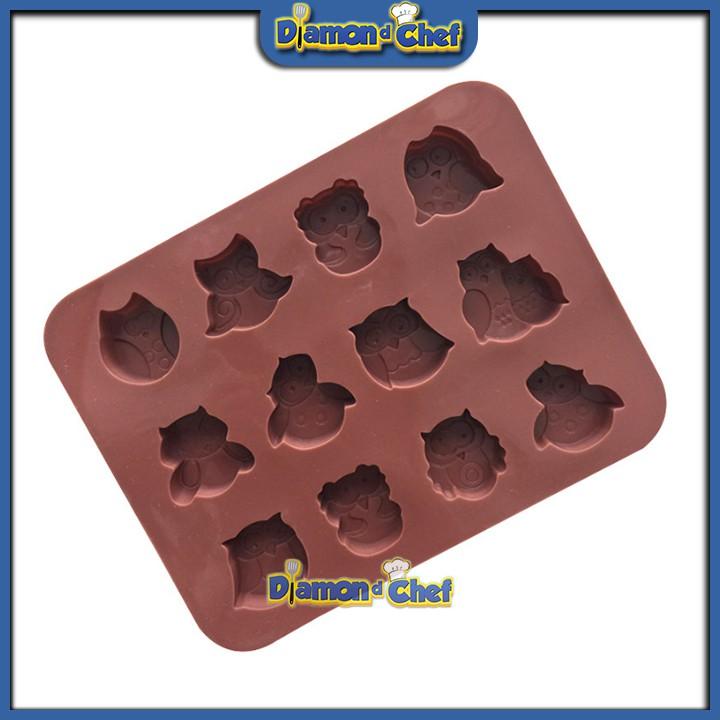 Khuôn Silicon Socola Hình 12 Chim Cú Mèo