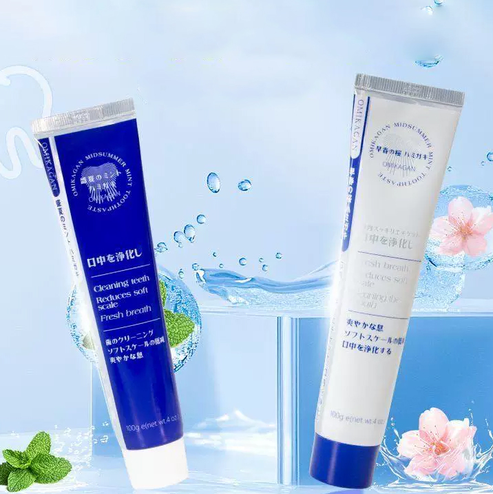 Kem đánh răng Omikagan Hoa Anh Đào, bạc hà Nhật Bản 100g - Hương thơm lãng mạn trắng răng