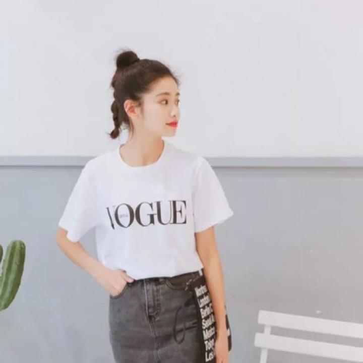 Áo Thun Nữ In Chữ VOGUE Hàn Quốc Đơn Gỉan