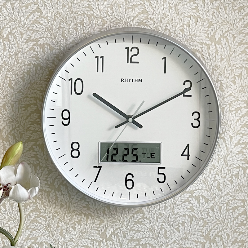 Đồng hồ treo tường Nhật Bản Rhythm CFG723NR19 Kt 30.5 x 4.5cm, 985g Vỏ nhựa. Dùng Pin.