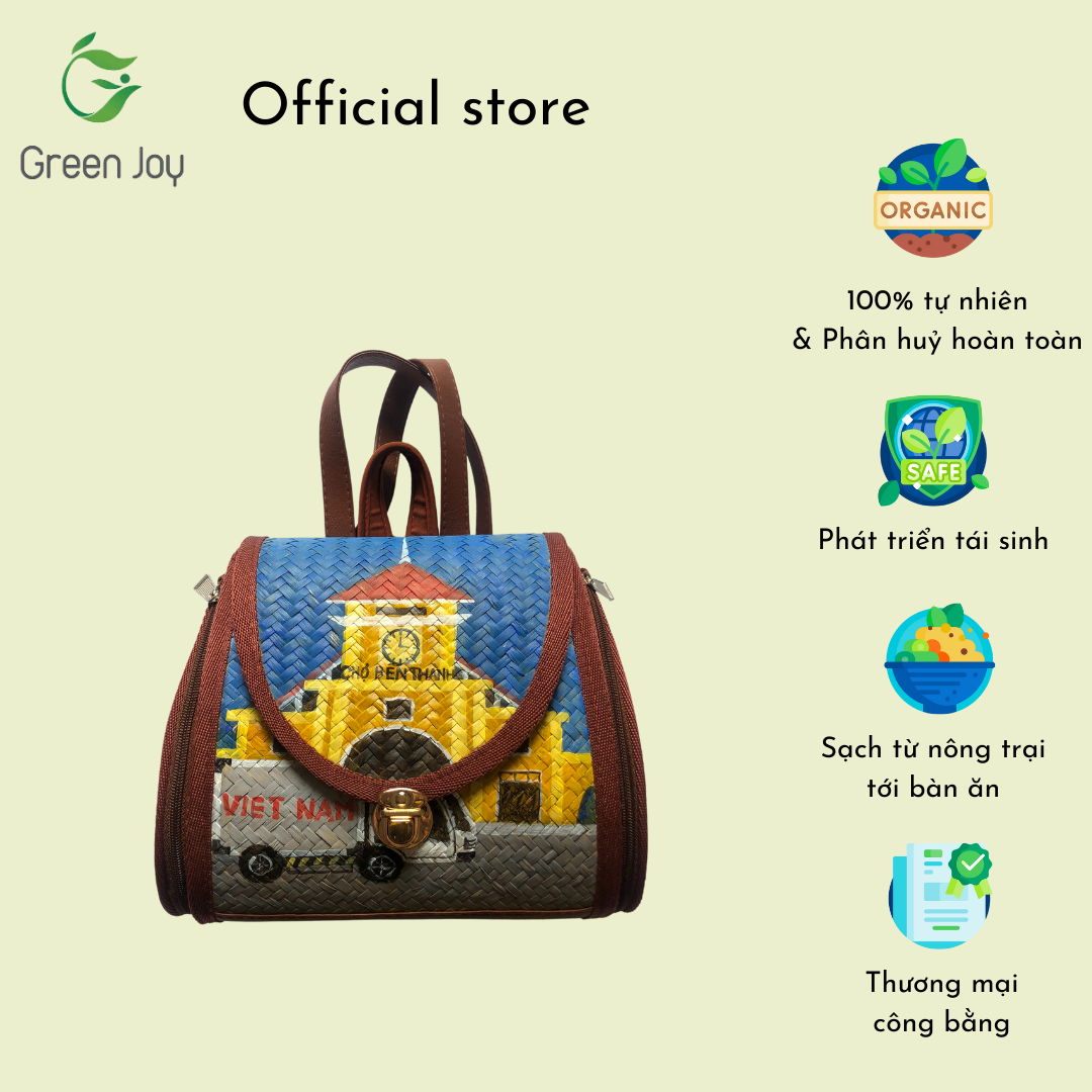 Balo nơ cỏ bàng vẽ Green Joy