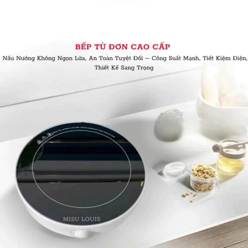 Bếp từ tròn cảm ứng đa năng MiSu, Bếp điện từ núm xoay điều chỉnh, công suất 2200W