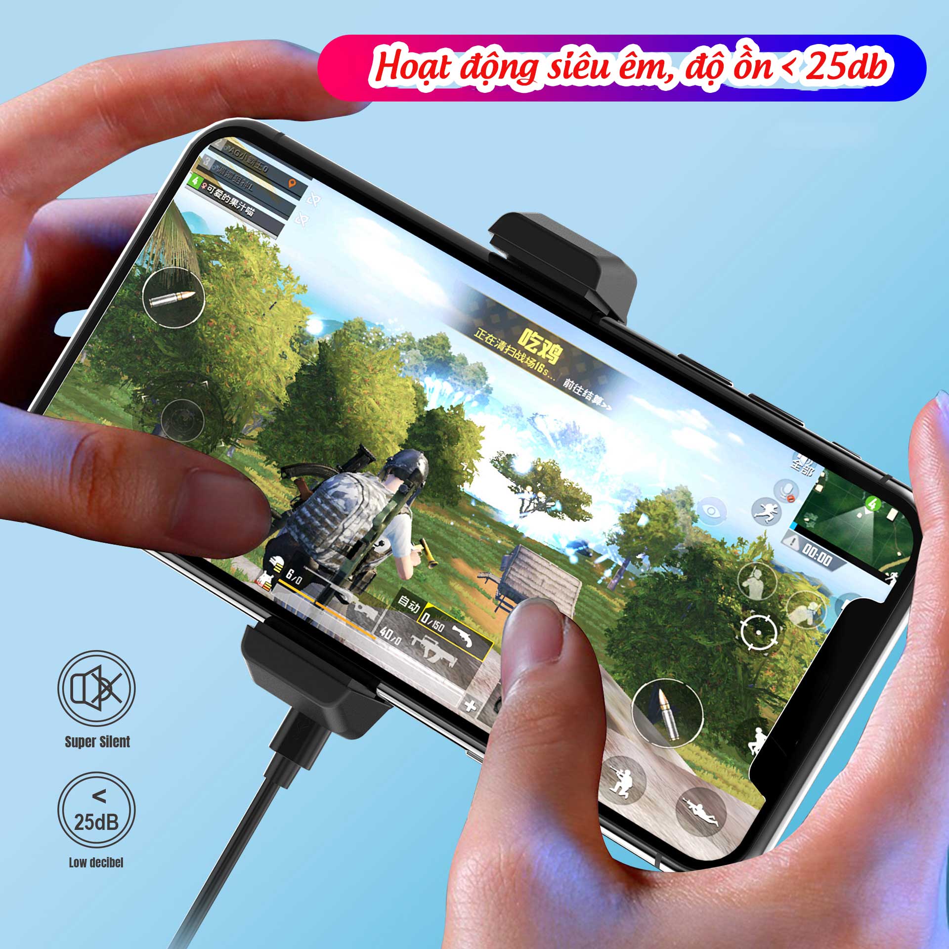 Quạt tản nhiệt điện thoại gaming sò lạnh HXSJ P10 làm mát điện thoại giảm nhiệt độ khi chơi game Pubg FF Liên Quân Mobile Tốc Chiến Mobile - Hàng chính hãng