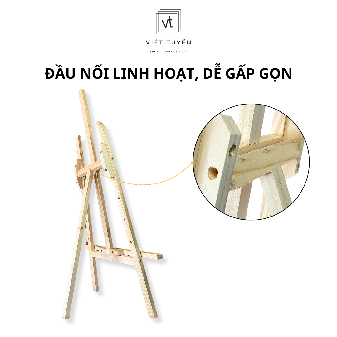 Giá đỡ tranh gỗ thông nhiều kích thước, giá tận xưởng - nội thất Việt Tuyến