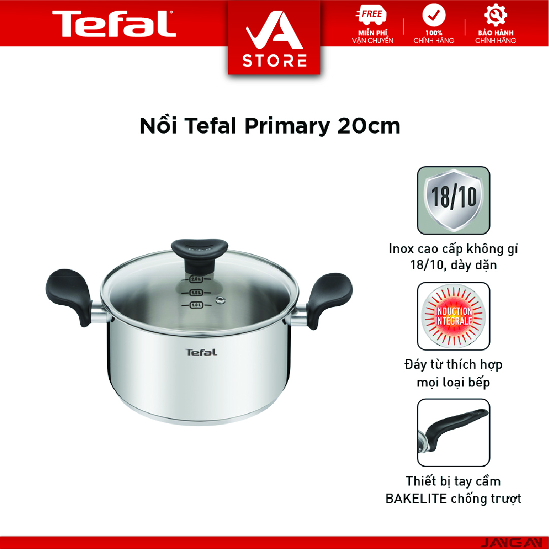 Nồi Tefal Primary E3084435 20cm  3L - Hàng Chính Hãng