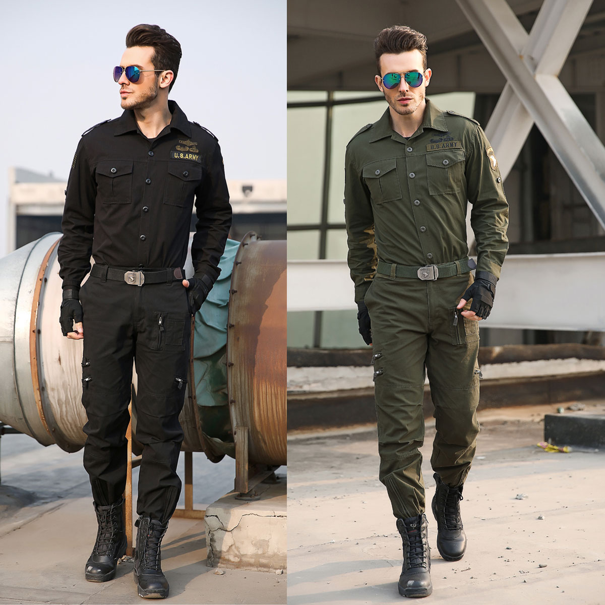 Áo Sơ Mi Dài Tay Lính Mỹ U458 US ARMY, Chất Liệu Vải Kaki Cao Cấp Thiết Kế Túi Hộp Phong Cách Loại Xịn- HÀNG CHÍNH HÃNG
