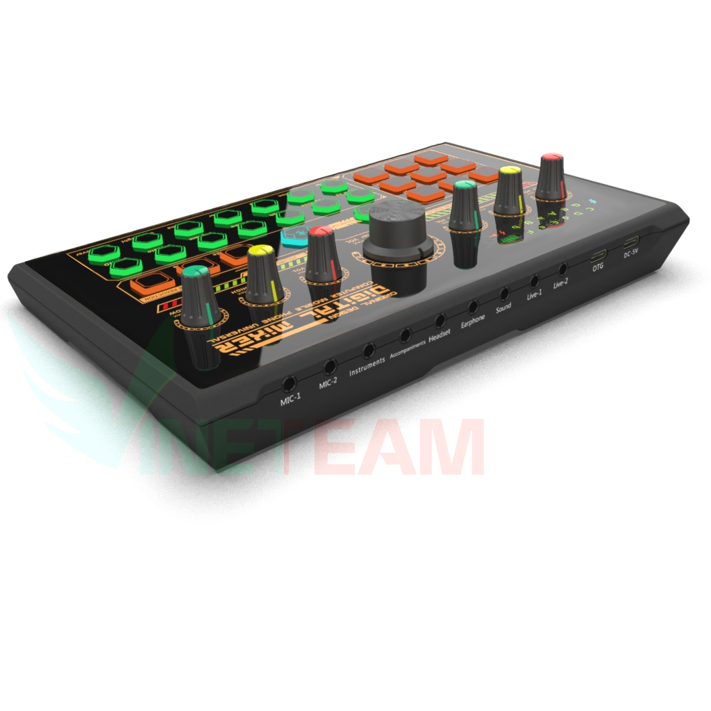 Soundcard S6 Hát Karaoke Livestream Thu Âm Chuyên Nghiệp Autotune Thay Đổi Giọng Nói Pin Sạc Tích Hợp Kết Nối Bluetooth – Hàng Chính Hãng