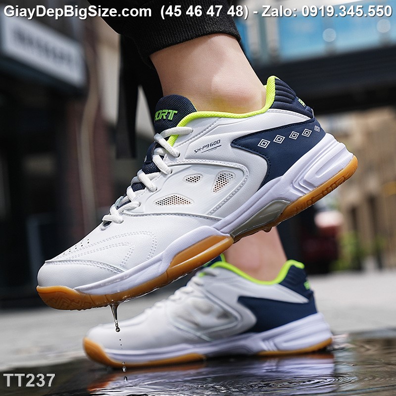 Giày chơi cầu lông tennis cỡ lớn 45 46 47 48 cho nam cao to chân ú bè. Big size badminton shoes for wide feet