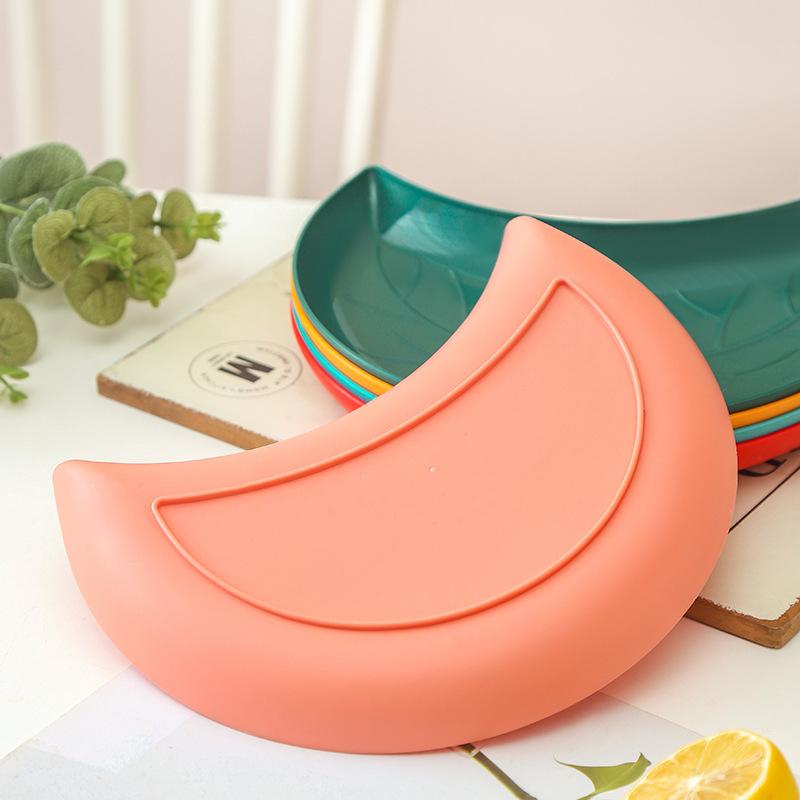 Sét 5 Dĩa Hình Bán Nguyệt Nhiều Màu - Bộ 5 Đĩa Nhựa Decor Hình Cánh Hoa Siêu Đẹp