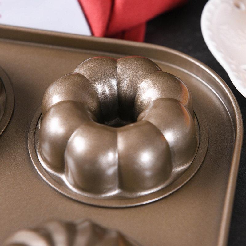 Khay khuôn nướng Dụng Cụ Làm Bánh DONUT chống dính VÀNG 6 bánh - TRAY06DONUT