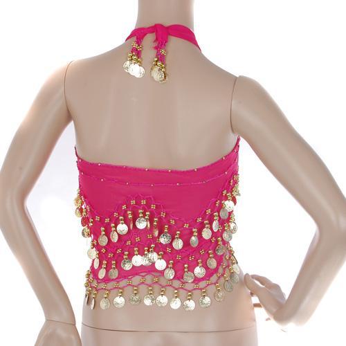 Women Dancer Dress Belly Dance Hip Scarf Belt Skirt Wrap Pink