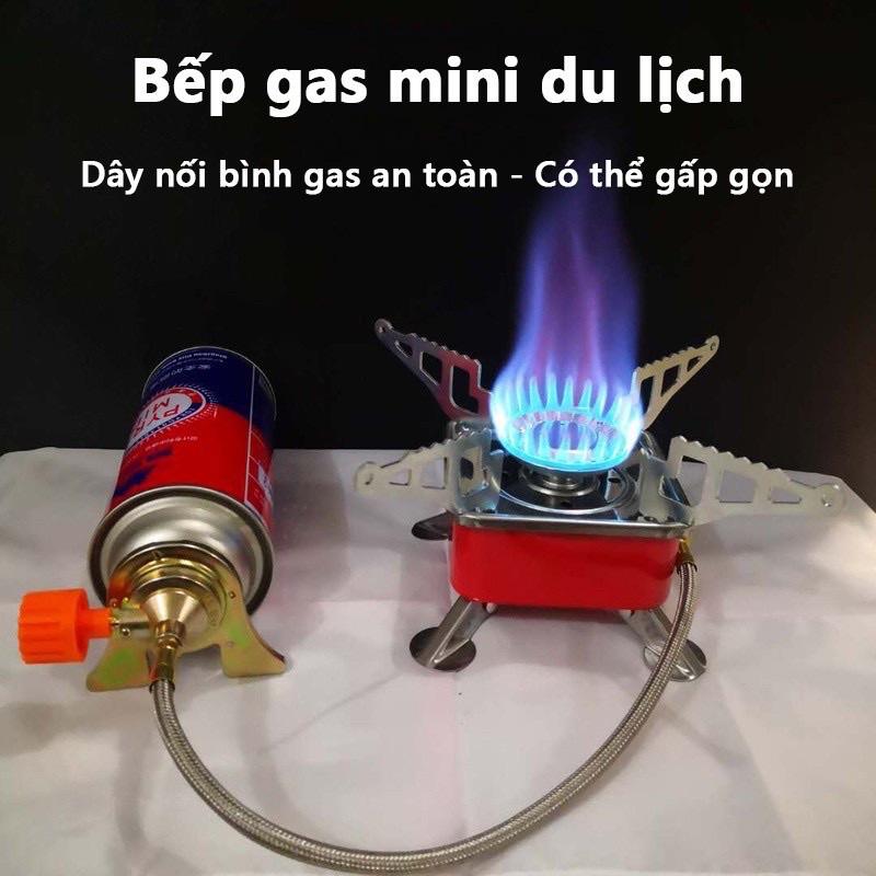 Bếp gas mini du dịch, dã ngoại, cắm trại, phượt thủ gấp gọn tiện lợi - Bếp ga mini có dây nối loại XỊN