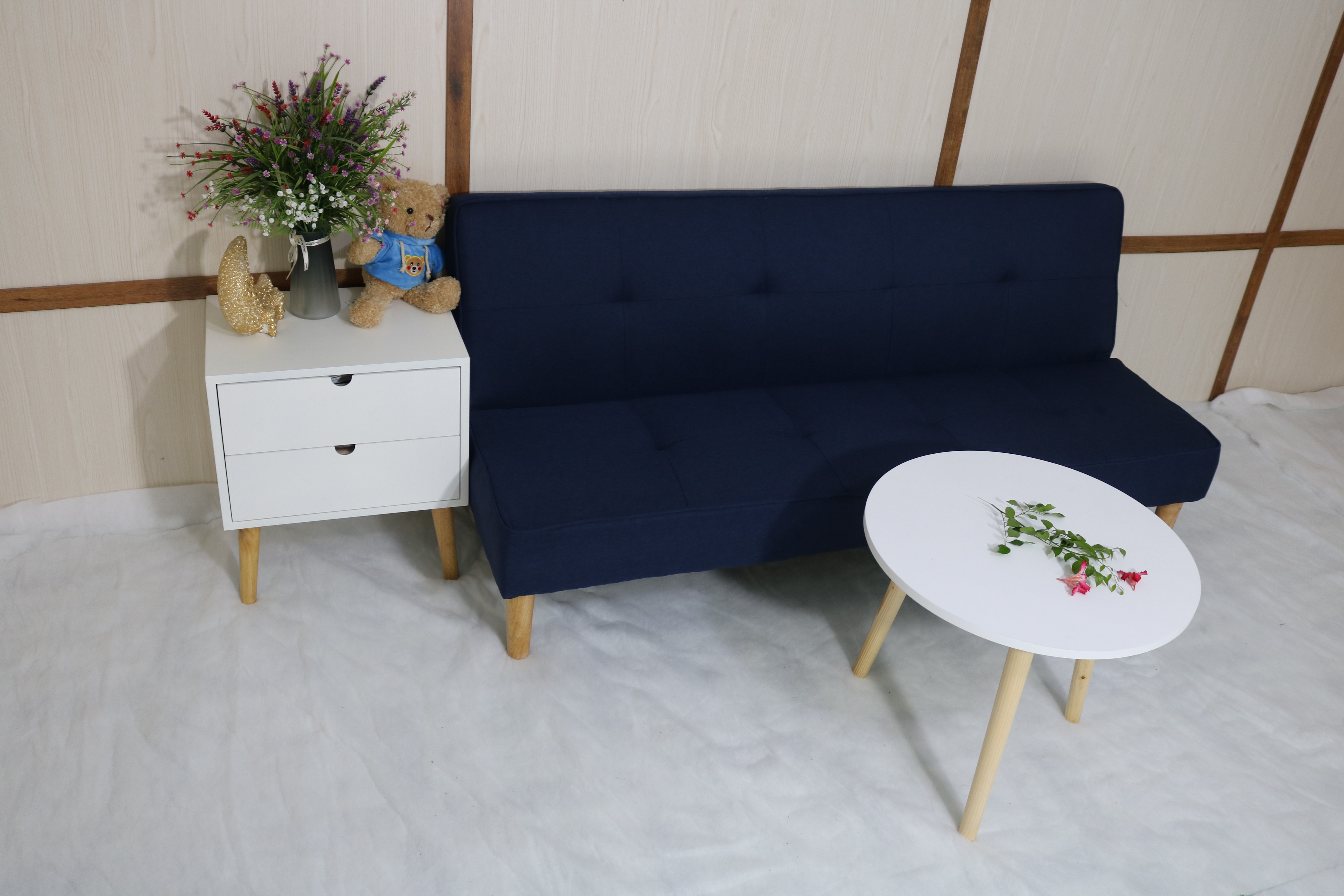 Sofa bed, sofa giường phòng khách gồm bàn tròn MH08