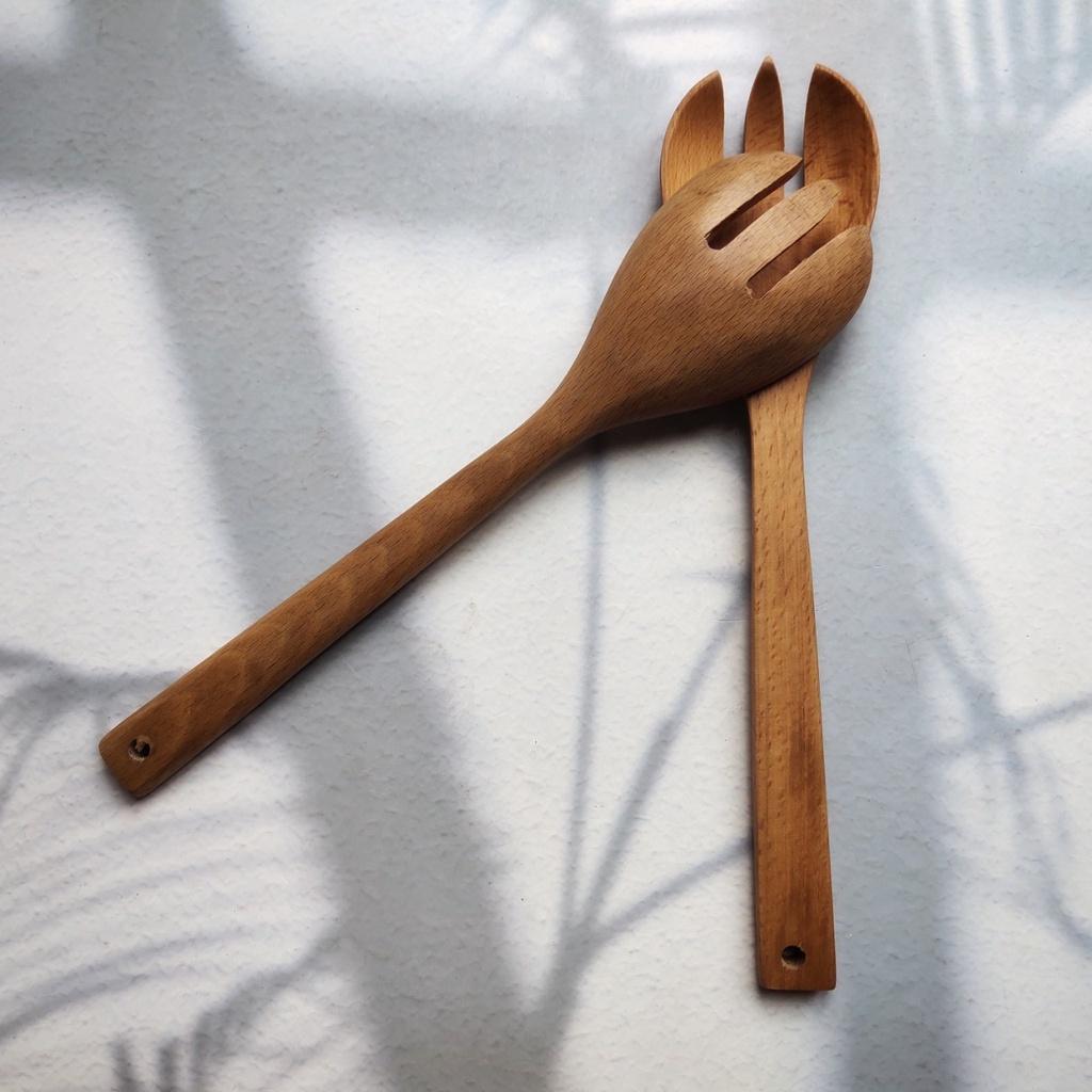 Thìa Trộn Salad Gỗ Beech, Thìa Gỗ An Toàn