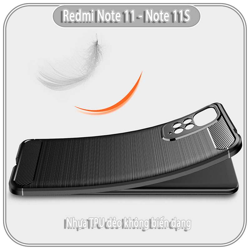 Ốp lưng cho Xiaomi Redmi Note 11 - Note 11S, vân phay xước, hạn chế bám vân tay, 4 góc chống sốc