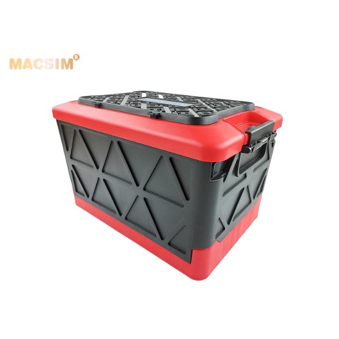 Hộp đựng đồ gấp gọn 2 ngăn  50L màu đỏ pha đen kích thước 50cm x 34cm  x 31cm - hộp đựng đồ trong cốp ô tô hiệu Macsim