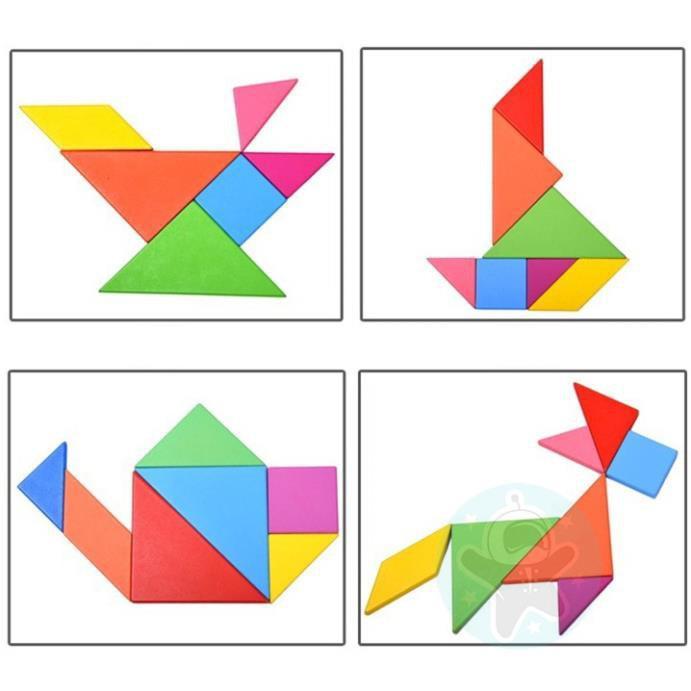 Đồ chơi gỗ cho bé xếp hình Tangram bằng gỗ cho trẻ tư duy, phát triển tính sáng tạo