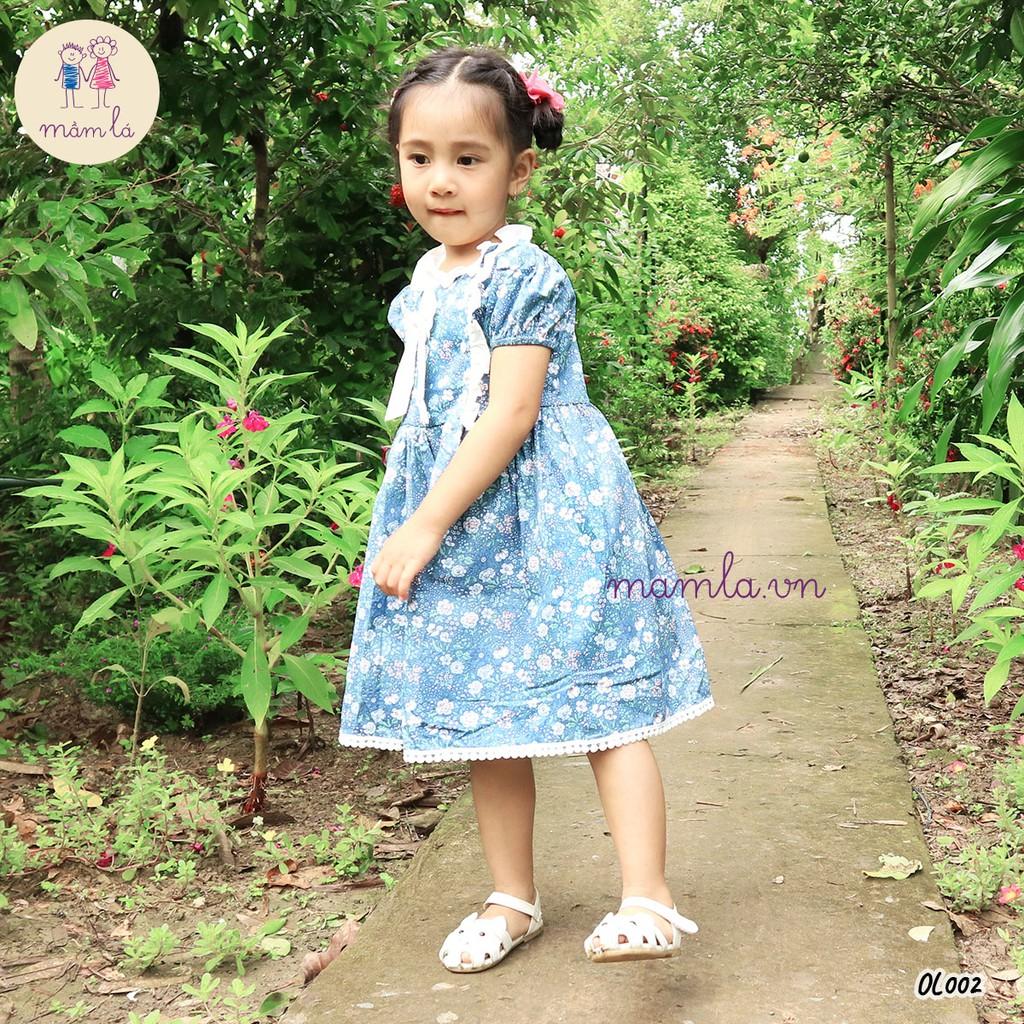 Váy hoa hồng xanh Oli River 2-6Y