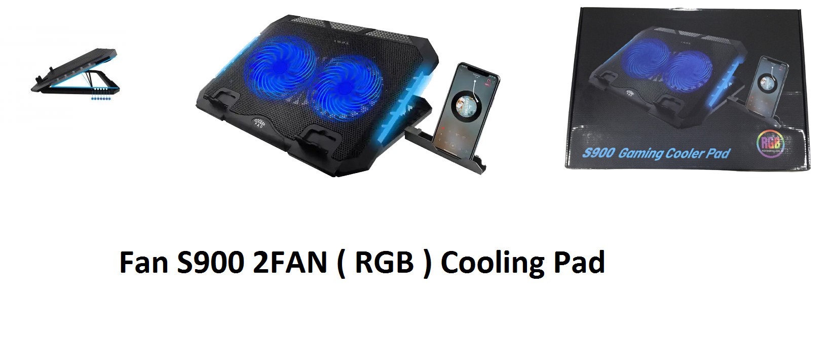 Đế tản nhiệt 2 Fan S900 có Led RGB